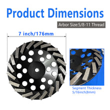 Load image into Gallery viewer, 7"Angle Grinder Diamond Grinding Disk for Concrete