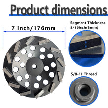Load image into Gallery viewer, 7 Inch Diamond Grinding Wheel for Concrete----12 segments
