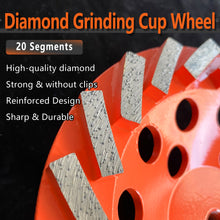 Load image into Gallery viewer, 7 inch Segmented Diamond Grinding Cup Wheel--20 Segments