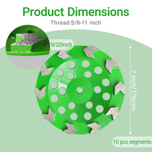 Load image into Gallery viewer, 7 inch Arrow Segment Cup Wheel Concrete Grinding Diamond Grinding Wheel